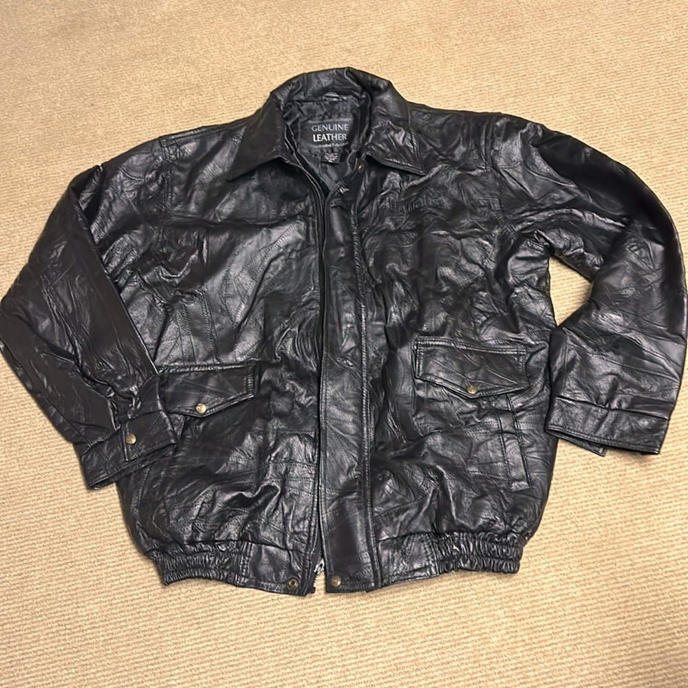 Black leather jacket